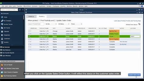 QuickBooks barcode tracking